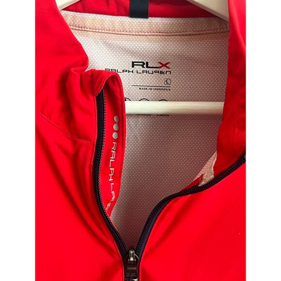 Ralph Lauren RLX Quarter-Zip Pullover Windbreaker Golf Jacket Red Men's Size L - Picture 5 of 11